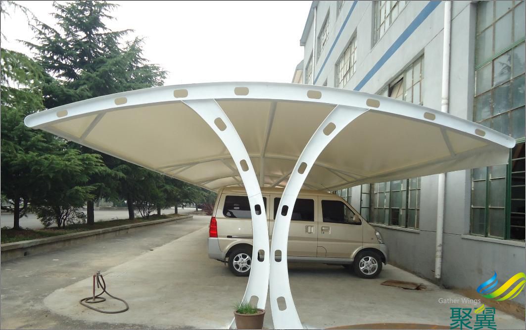臺州工業(yè)園區(qū)膜結(jié)構(gòu)車棚訂制_車棚堅固耐用_抗風壓能力