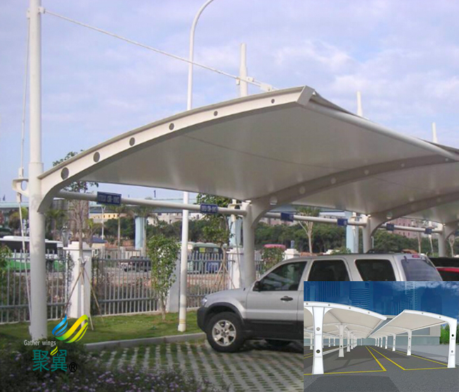  膜結(jié)構(gòu)車棚遮雨|膜結(jié)構(gòu)車棚材料選用