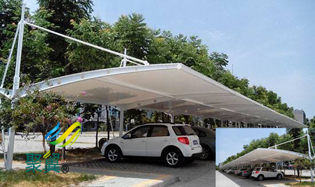 膜結(jié)構(gòu)車棚停車棚施工便捷|鋼膜結(jié)構(gòu)汽車棚壽命可達30年