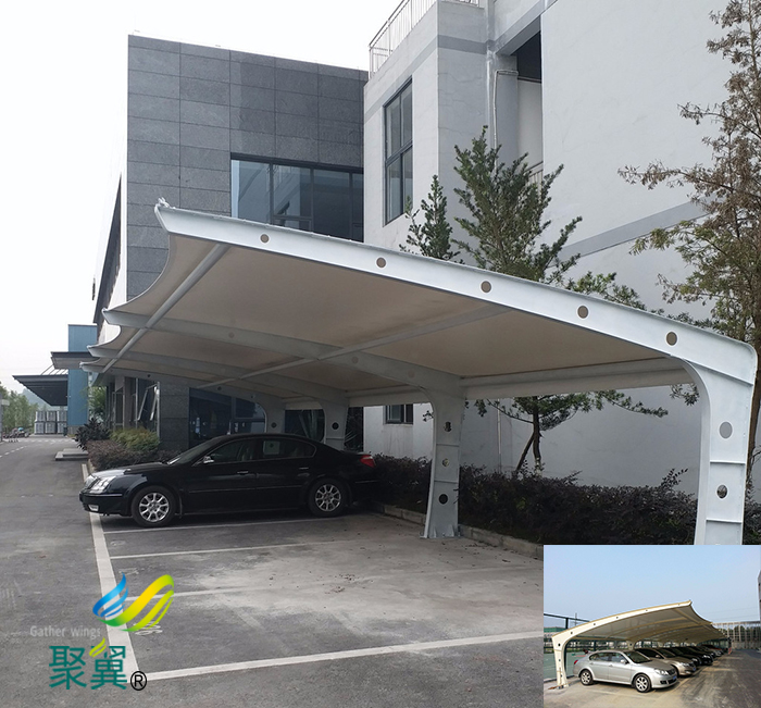 合肥安裝膜結(jié)構(gòu)汽車停車棚景觀棚圖紙廠家尺寸工程