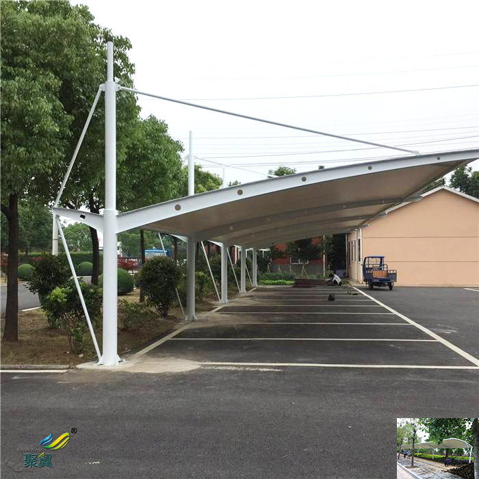 蘇州非機動景觀膜結(jié)構(gòu)停充電樁車棚景觀定做工程